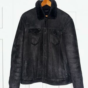 AllSaints Black Shearling Jacket